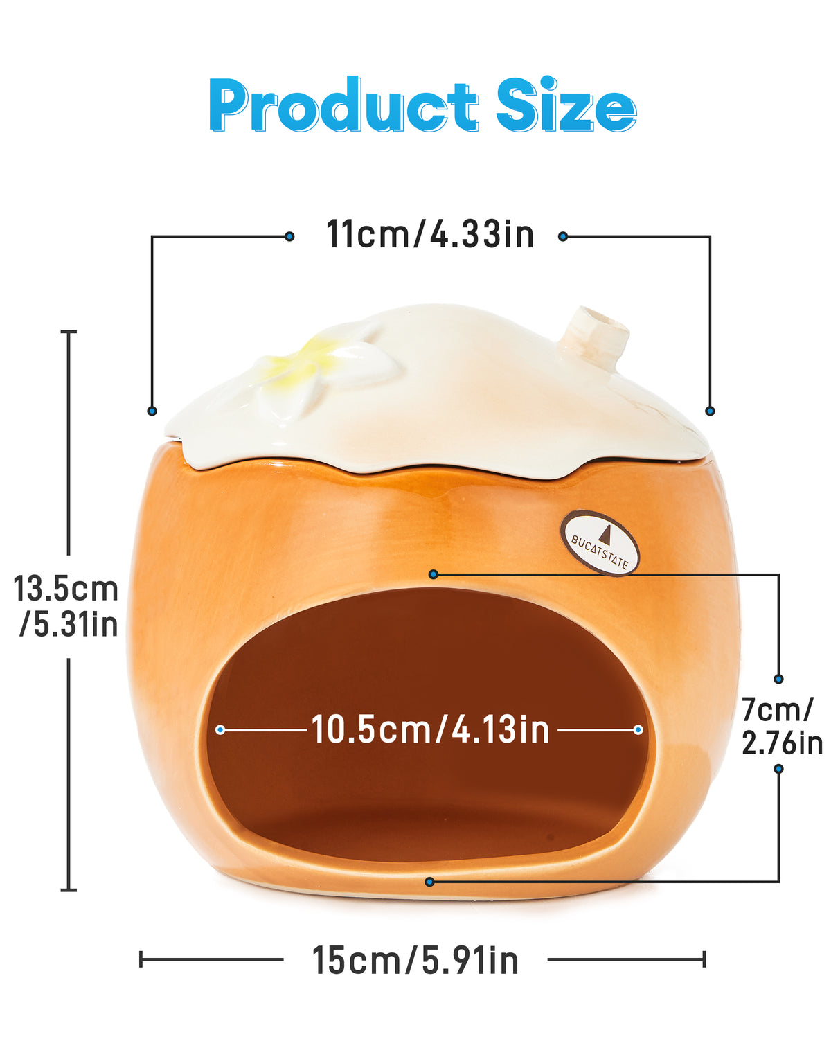 BUCATSTATE Ceramic Hamster Hideout  All-Season Used Cute Fruit Design