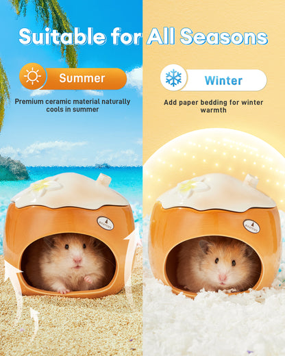 BUCATSTATE Ceramic Hamster Hideout  All-Season Used Cute Fruit Design