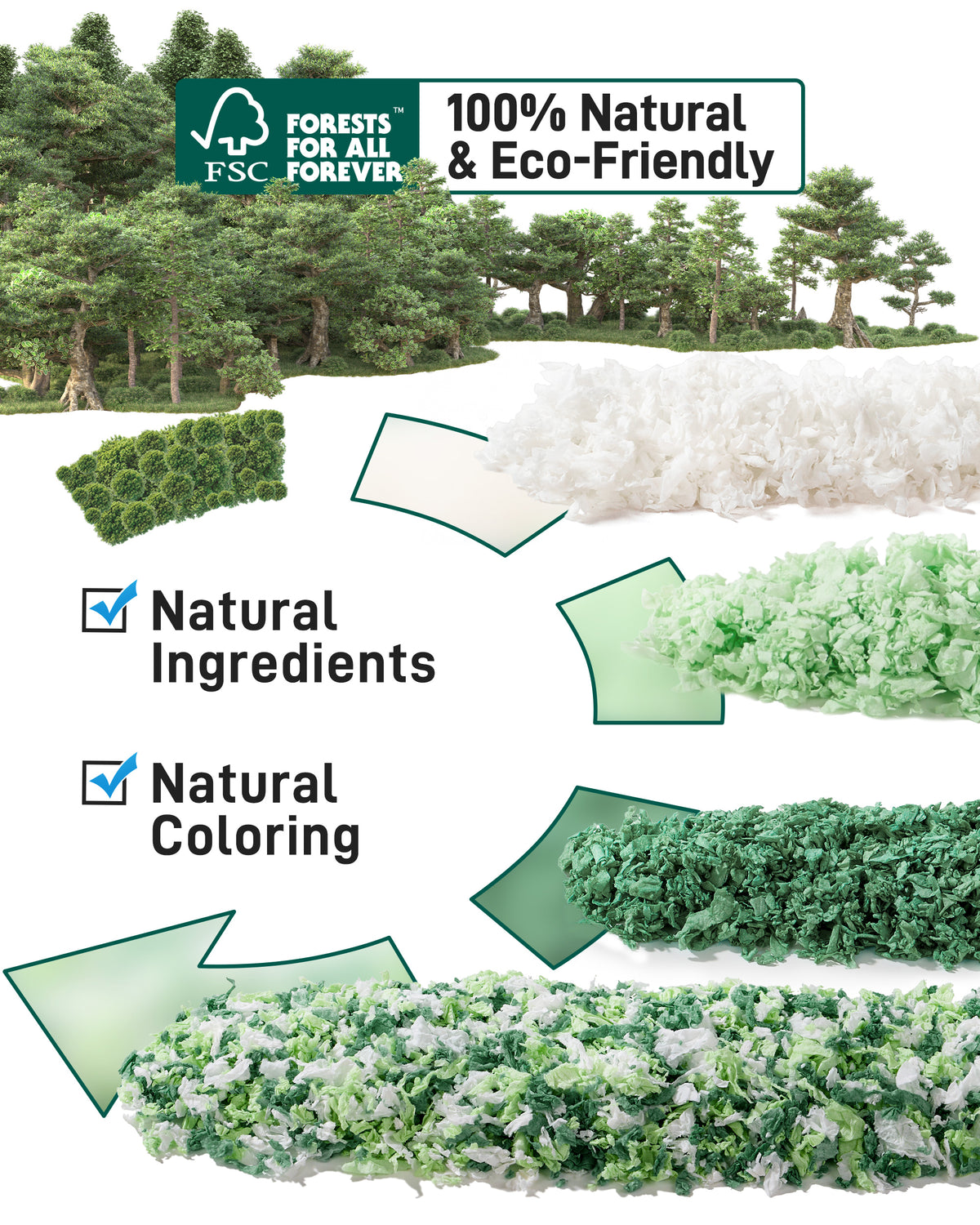 BUCATSTATE Natural Paper Small Pet Bedding with Christmas Special Edition (50L/70L)