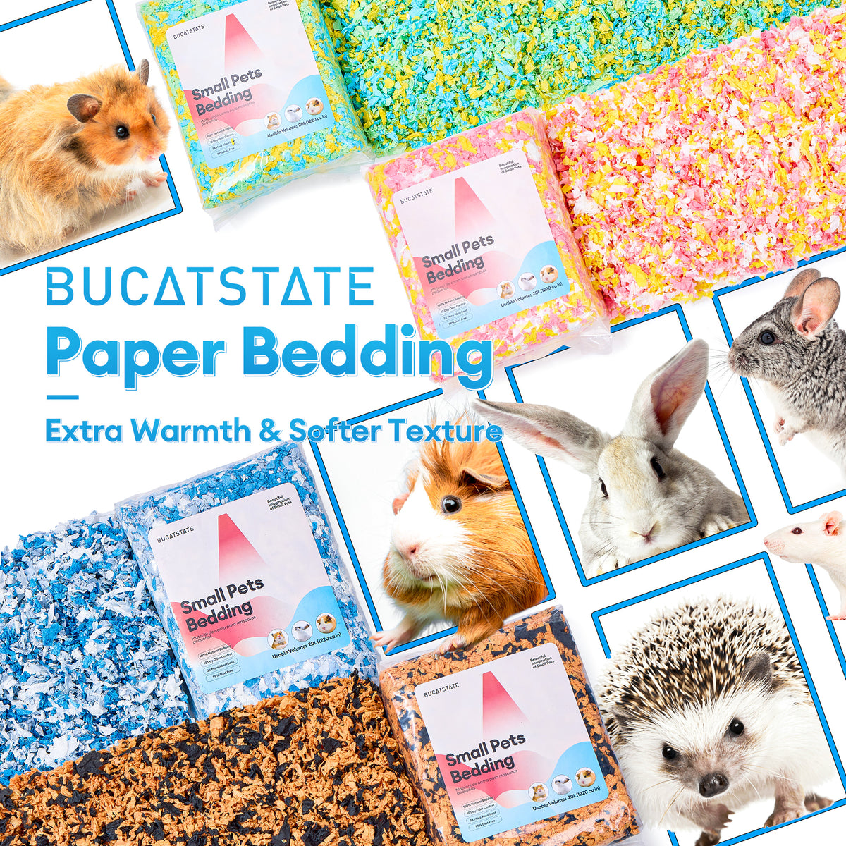 BUCATSTATE Natural Paper Small Pet Bedding (20L)
