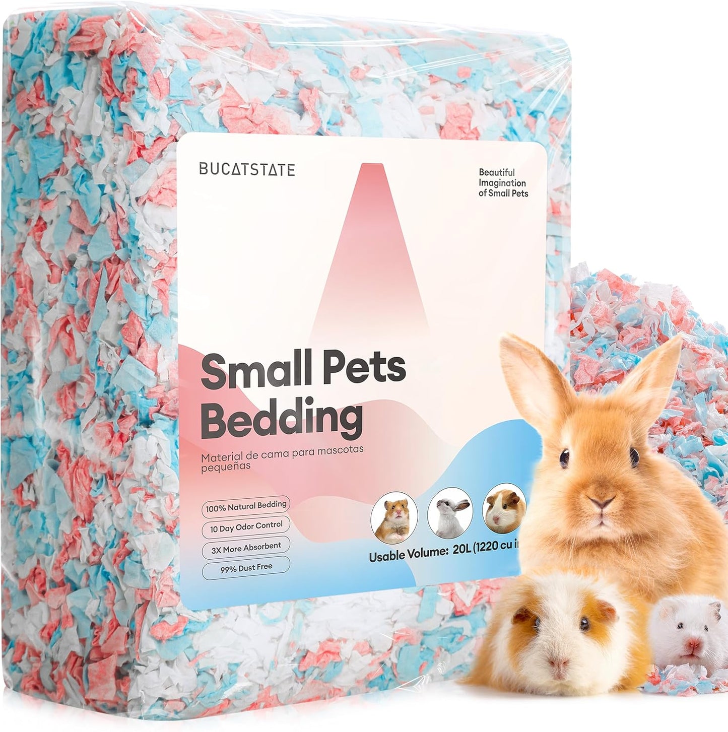 BUCATSTATE Natural Paper Small Pet Bedding with Christmas Special Edition (50L/70L)