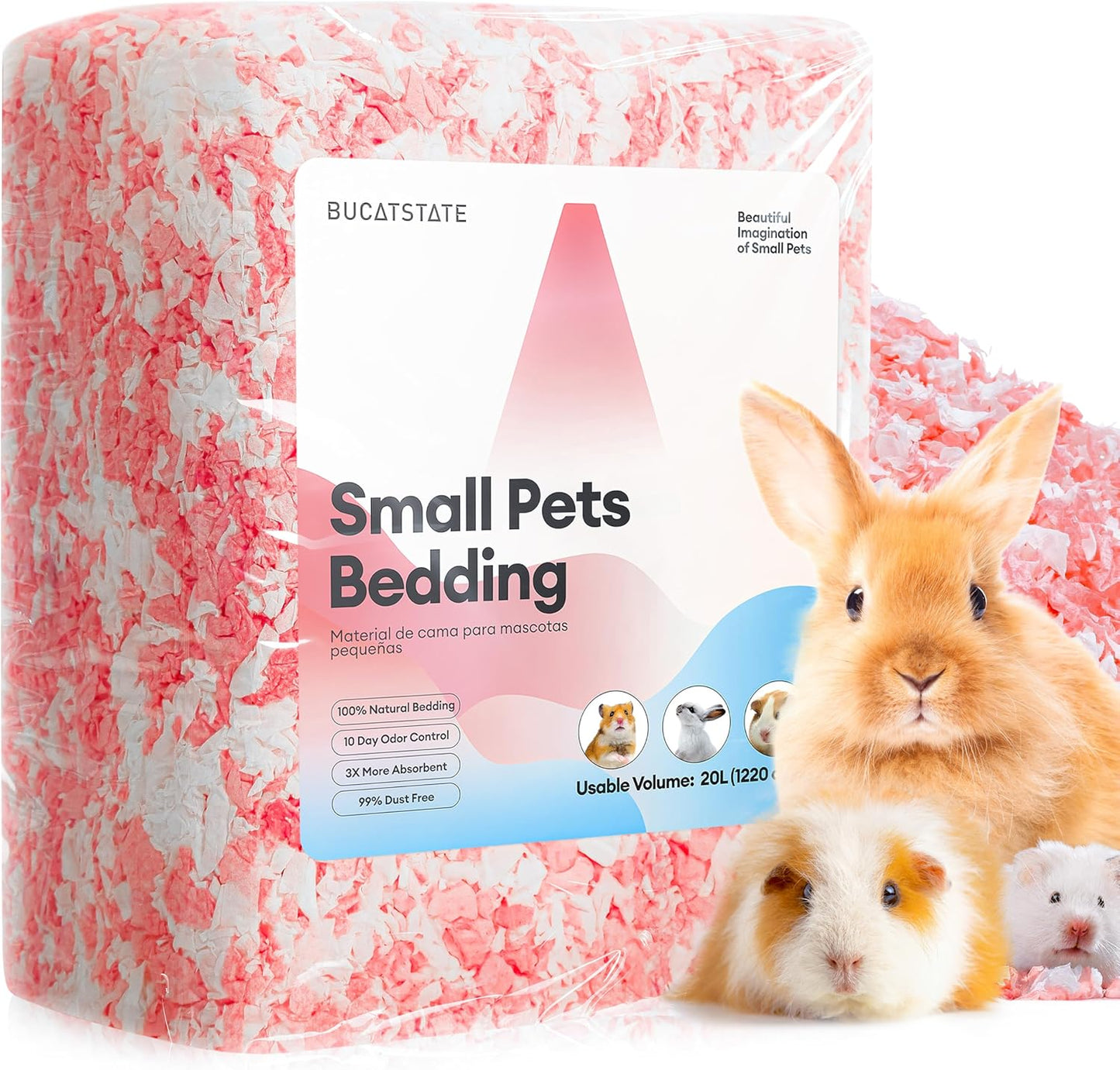 BUCATSTATE Natural Paper Small Pet Bedding with Christmas Special Edition (50L/70L)