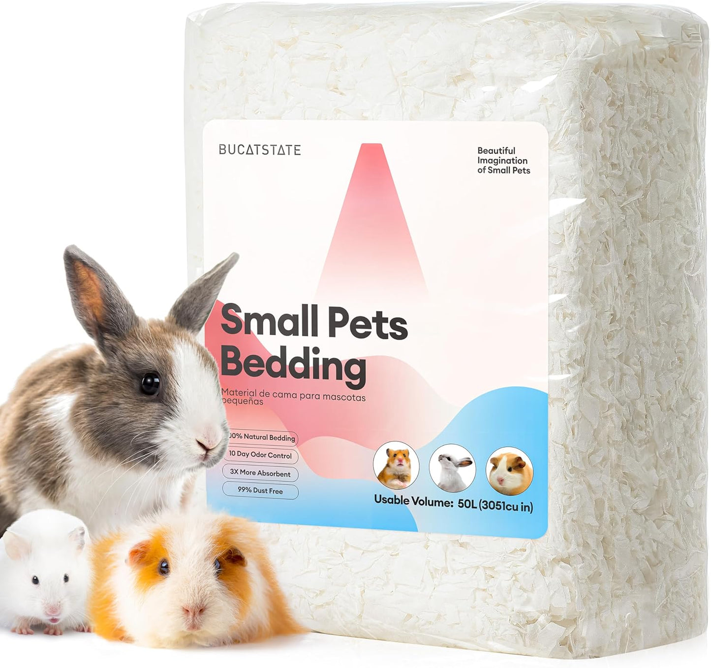 BUCATSTATE Natural Paper Small Pet Bedding with Christmas Special Edition (50L/70L)