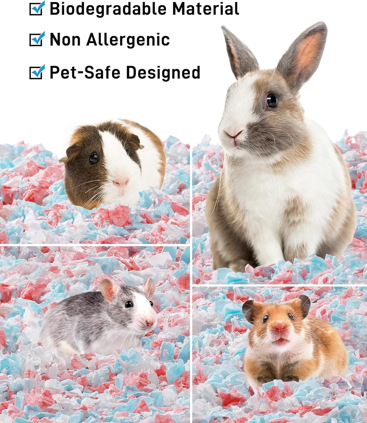 BUCATSTATE Natural Paper Small Pet Bedding with Christmas Special Edition (50L/70L)