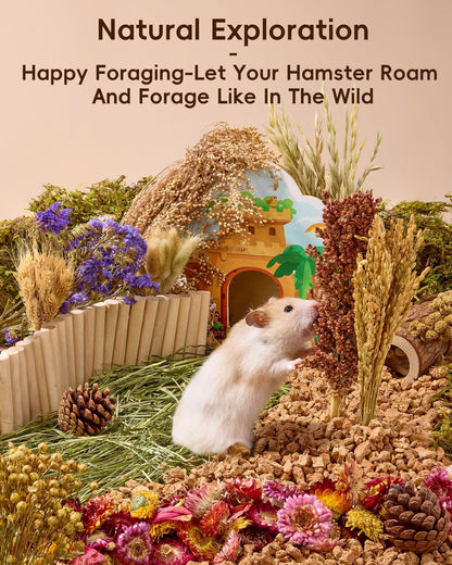 BUCATSTATE  Nature Flower Herb Hamster Bedding Cage Habitat Decor Grain Sprays for Syrian Dwarf Hamsters Gerbils Mice