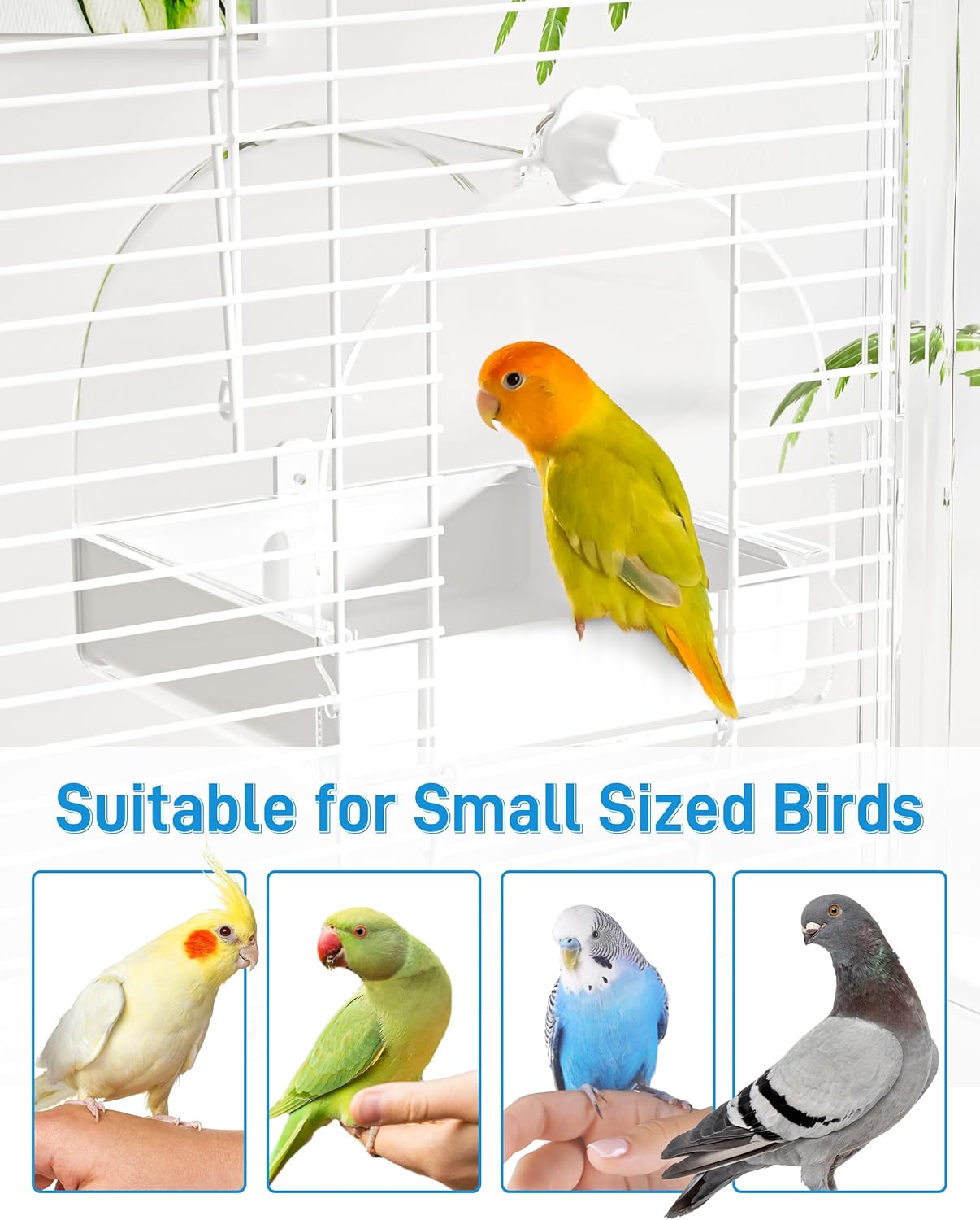 BUCATSTATE Hanging Bird Bath for Cage, 3 in 1 Multifunction Bird Bath/Bowl/House