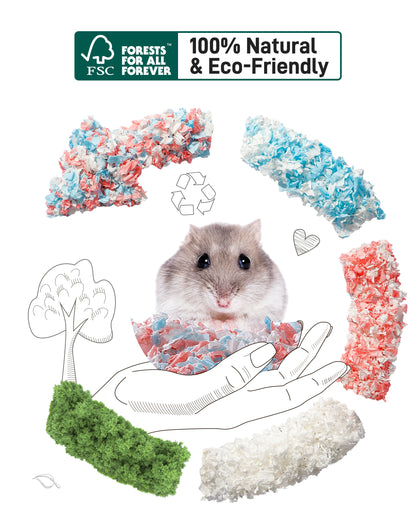 BUCATSTATE Natural Paper Small Pet Bedding with Christmas Special Edition (50L/70L)