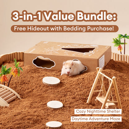 BUCATSTATE 5L Natural Coco Fiber Hamster Bedding, Soft Natural Coco Fiber Substrate for Small Pets & Dwarf Syrian Hamsters, Gerbils, Mice, Low-dust Hamster Hamsters