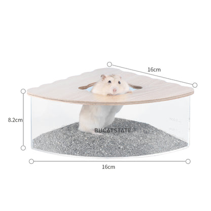BUCATSTATE Hamster Sand Bath Container Acrylic with Ladder